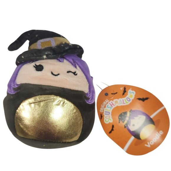 Squishmallows Voodie Purple Witch Plush Halloween Toy Jazwares 4" w/ Cat Box NWT - Picture 1 of 10